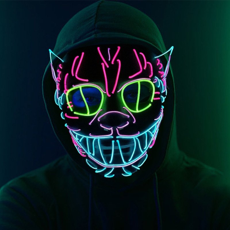 电音节蹦迪夜店led发光面具荧光表演闪光面罩 LED Face Mask图片