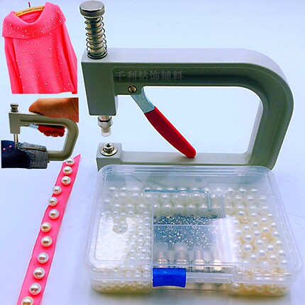 新款钉珠机器订珠子机 四爪扣衣服贴珠工具压扣机手工DIY配饰包邮