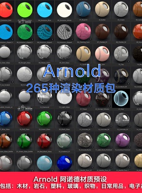 阿诺德渲染器材质 265种C4D包合集Arnold材质预设 0451