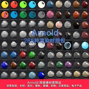 阿诺德渲染器材质 265种C4D包合集Arnold材质预设 0451