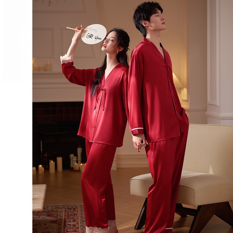 维多利亚新中式桑蚕丝睡衣套装