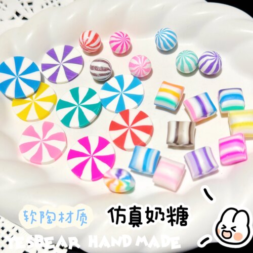 Yesbear大熊手作 食玩仿真奶糖 软陶口香糖 奶油胶滴胶捏捏乐装饰
