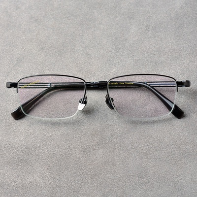 理想镜侣大脸加宽半框钛近视镜框