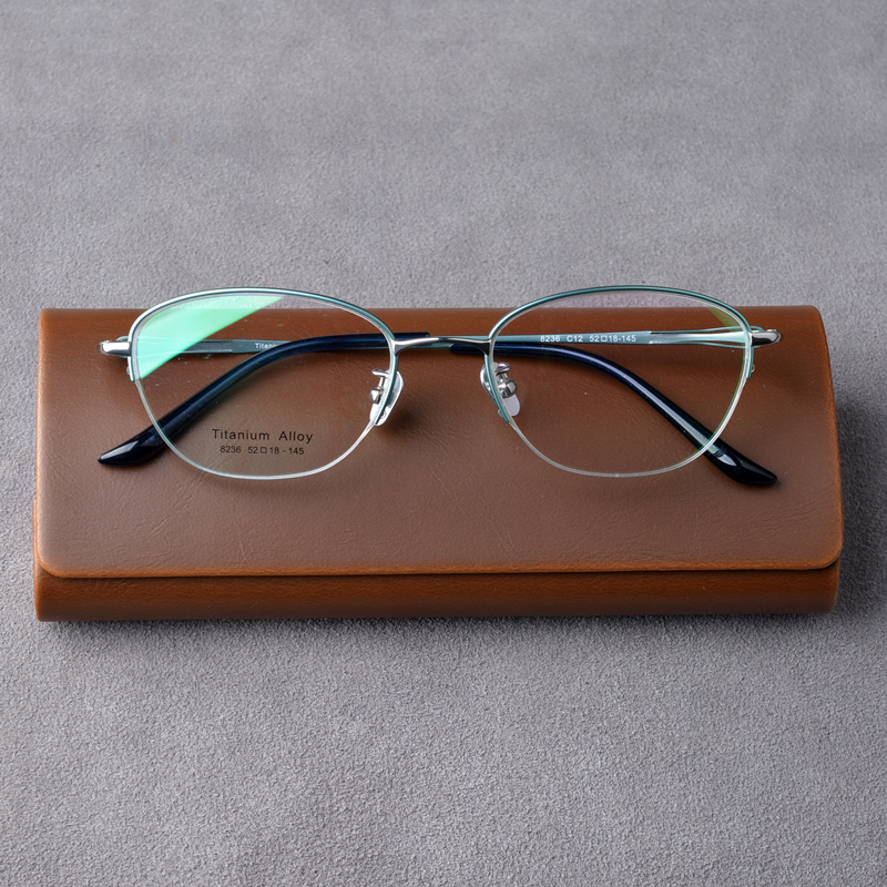 蝶形优雅女士超轻双色近视眼镜框架舒适半框玫瑰金橄榄绿粉红酒红