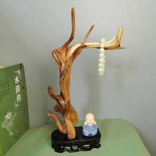 根雕木雕摆件手串架桌面树根原生态根艺家居装饰品工艺品太行崖柏