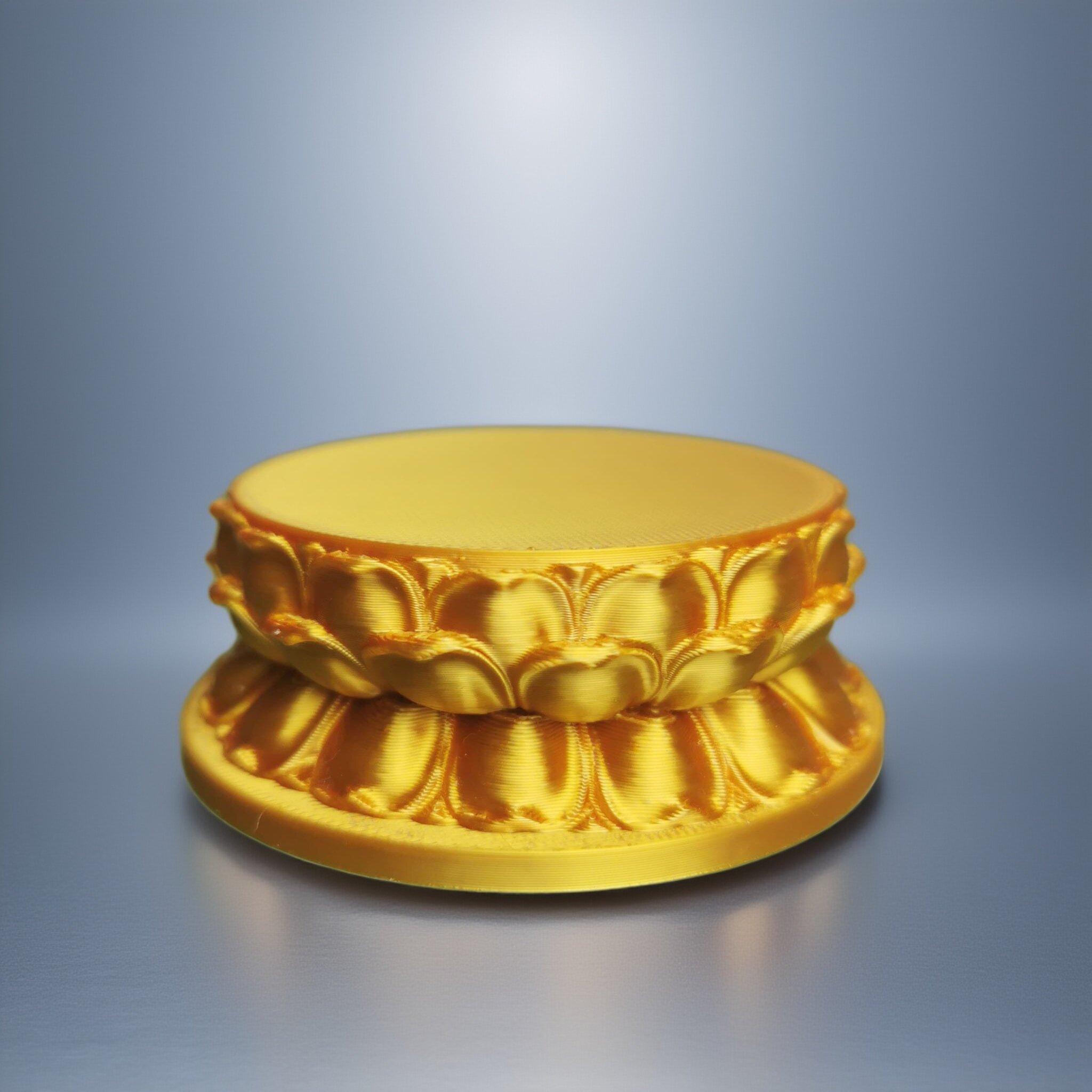 观音菩萨莲花底座金色台圆形加增高佛像佛台家用摆件财神佛具供奉