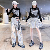 jazz爵士舞套装 成人亮片舞蹈女团演出服上衣hiphop街舞嘻哈舞台装