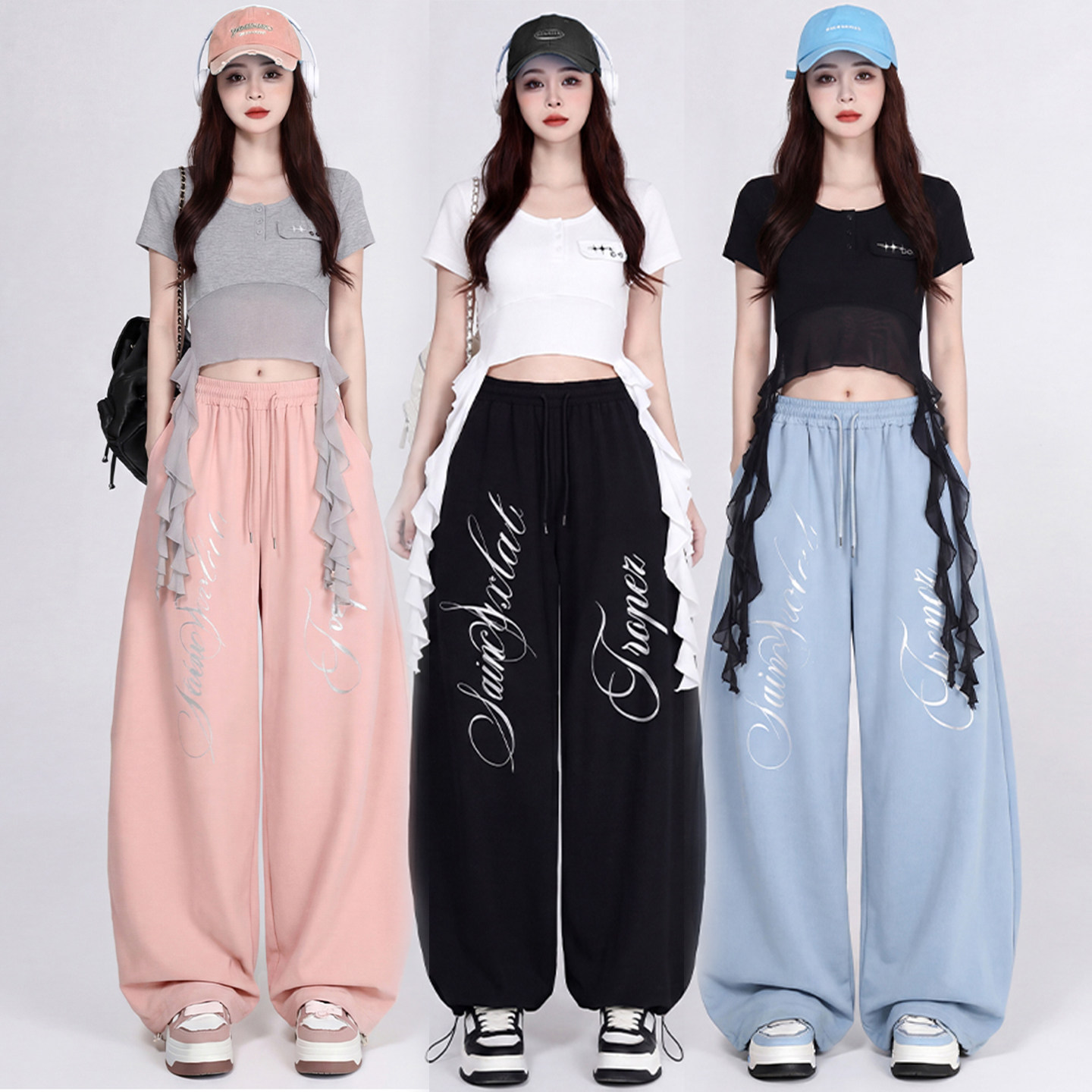 jazz爵士舞服装女韩版嘻哈练功服时尚街舞演出现代尊巴舞蹈运动服