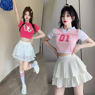 韩国女团啦啦操拉拉队健美操表演服装大学生班服运动会团体演出服