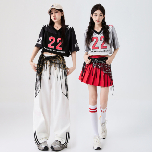 kpop女团拉拉队服装学生运动会健美操团体演出服爵士舞啦啦操班服