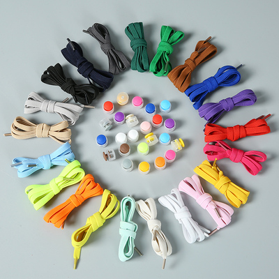 8mm加宽懒人鞋带男款弹性儿童运动时尚松紧固定器鞋带塑料尾夹扣