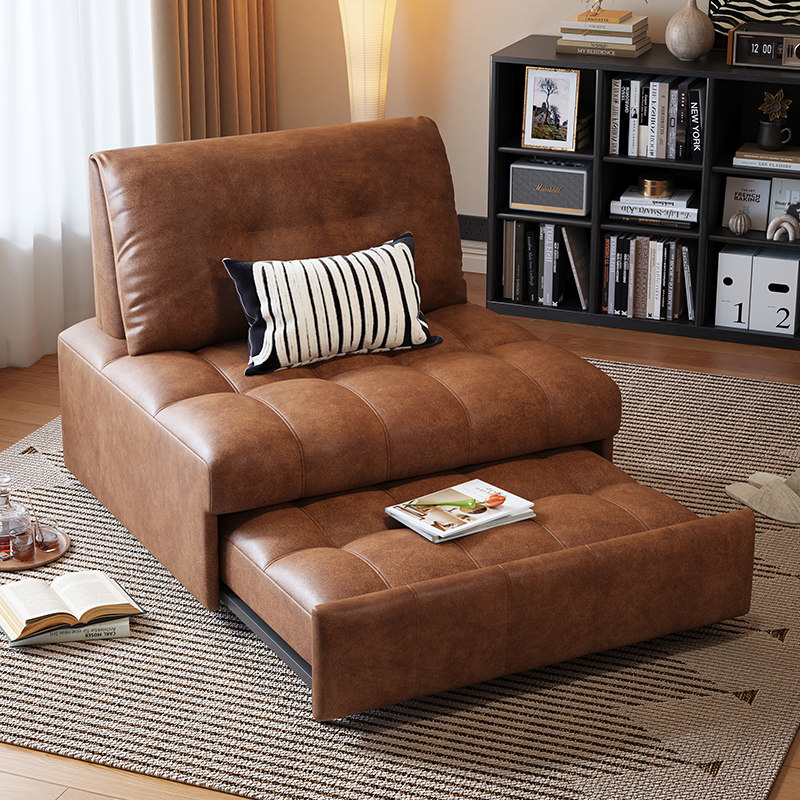 木宫匠家具泡芙单人折叠沙发床小户型客厅两用2025新款伸缩抽拉床