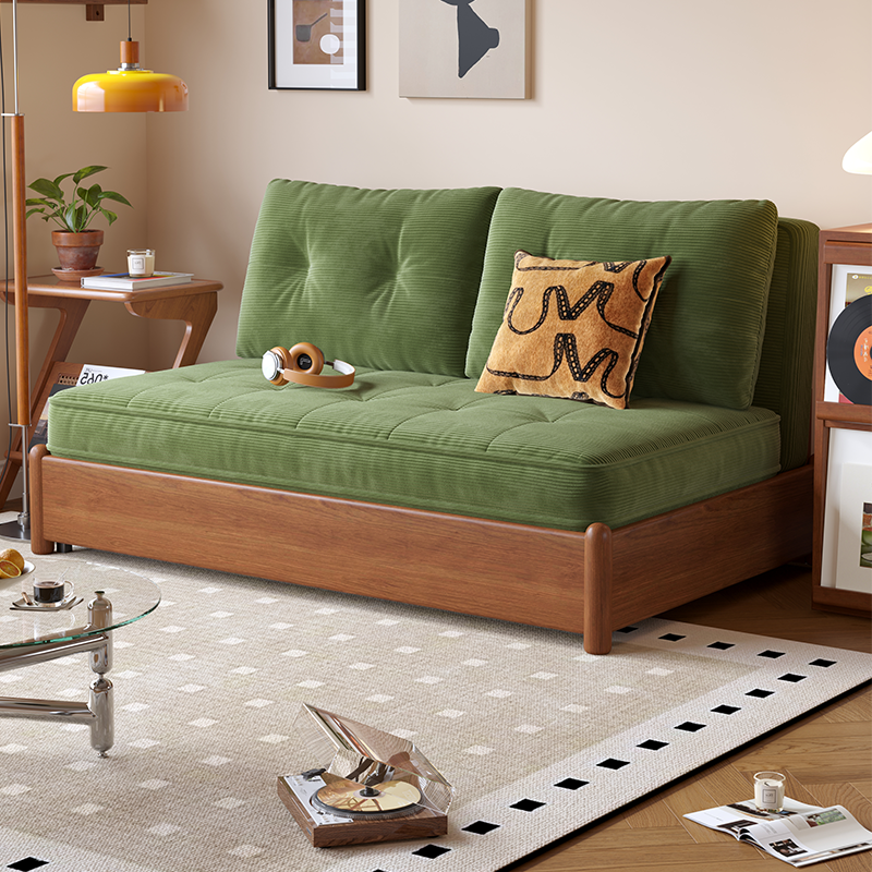 木宫匠家具多宝沙发床中古风实木小户型客厅沙发床一体两用单人床