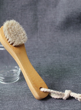 意简家楠竹马鬃软毛洗脸刷干刷身体刷按摩刷便携化妆刷子促销礼品