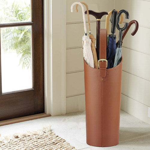 皮革雨伞架收纳桶中古风