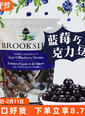 加拿大进口brookside贝客诗蓝莓黑巧克力豆零食果汁味夹心糖果豆