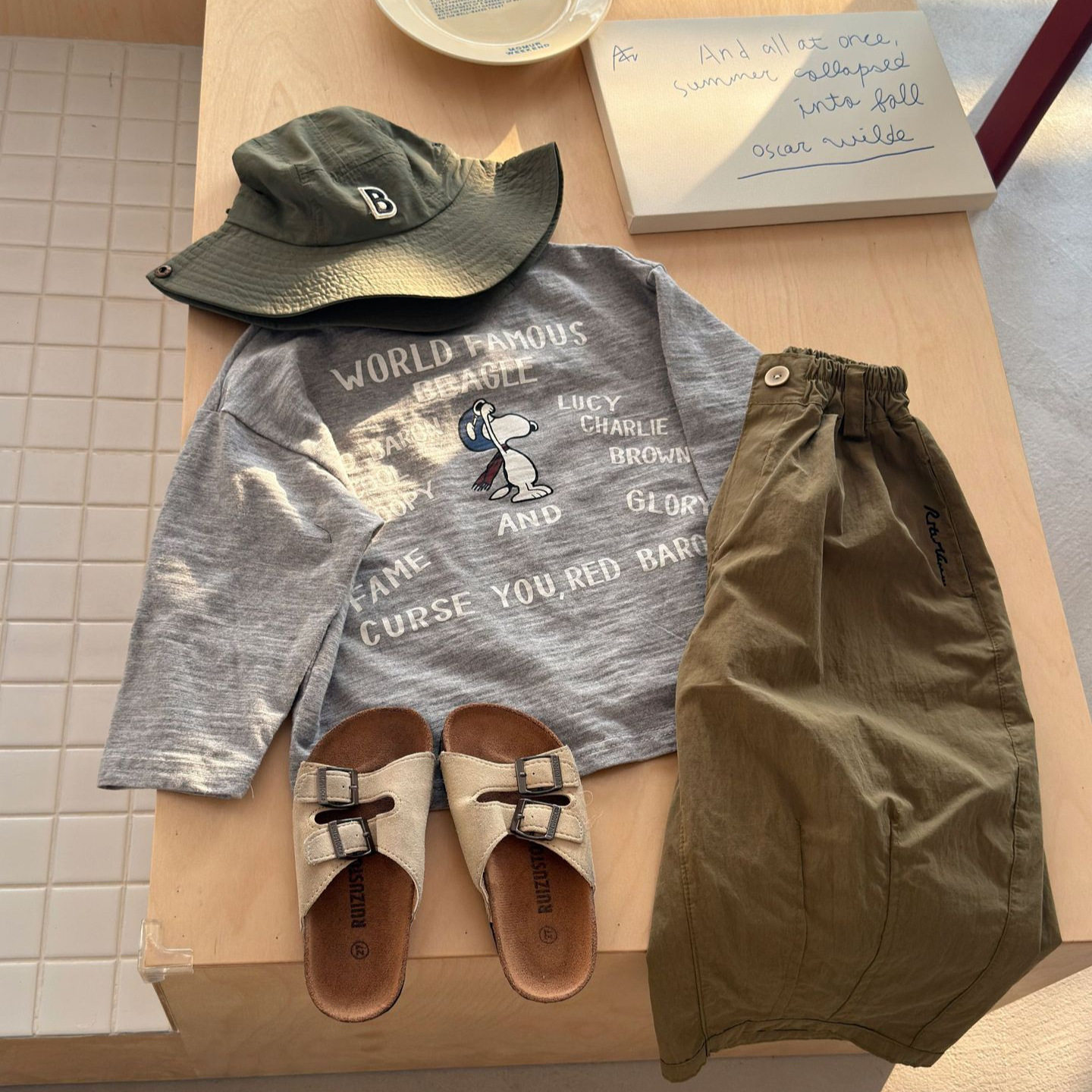 韩系新儿童春夏季韩系休闲宽松竹节棉长袖T恤男女中小童卡通印花T