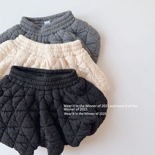 2025冬款女童花苞裤 女童女孩韩版百搭松紧裙裤短裙子韩系秋冬装