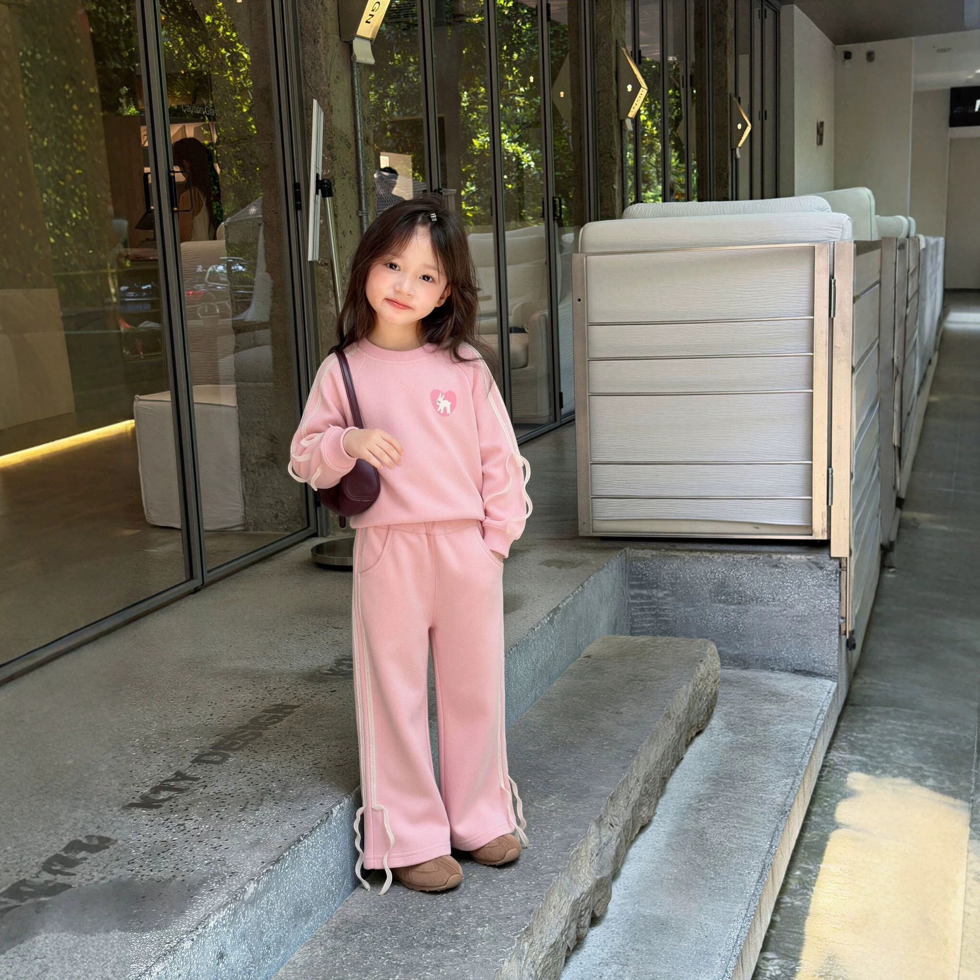 女童长袖卫衣2026洋气儿童两件套春秋季新款韩版蕾丝花边裙裤套装