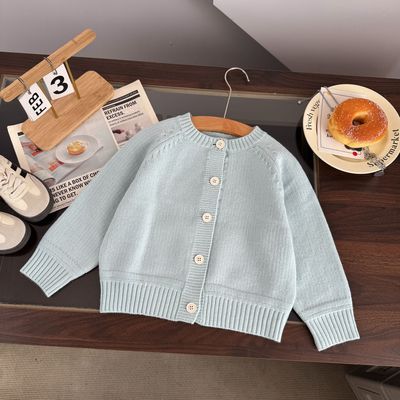 [秋款上新]男童针织开衫2025年秋季新款圆领开衫毛衣外套男童韩国