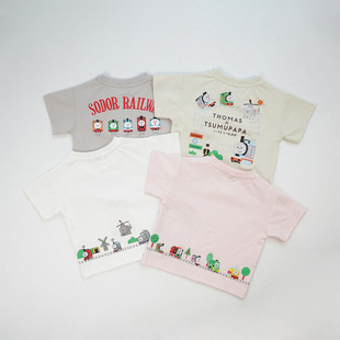 Thomas儿童短袖t恤卡通字母小火车韩系宝宝夏季上衣中小童a类童装