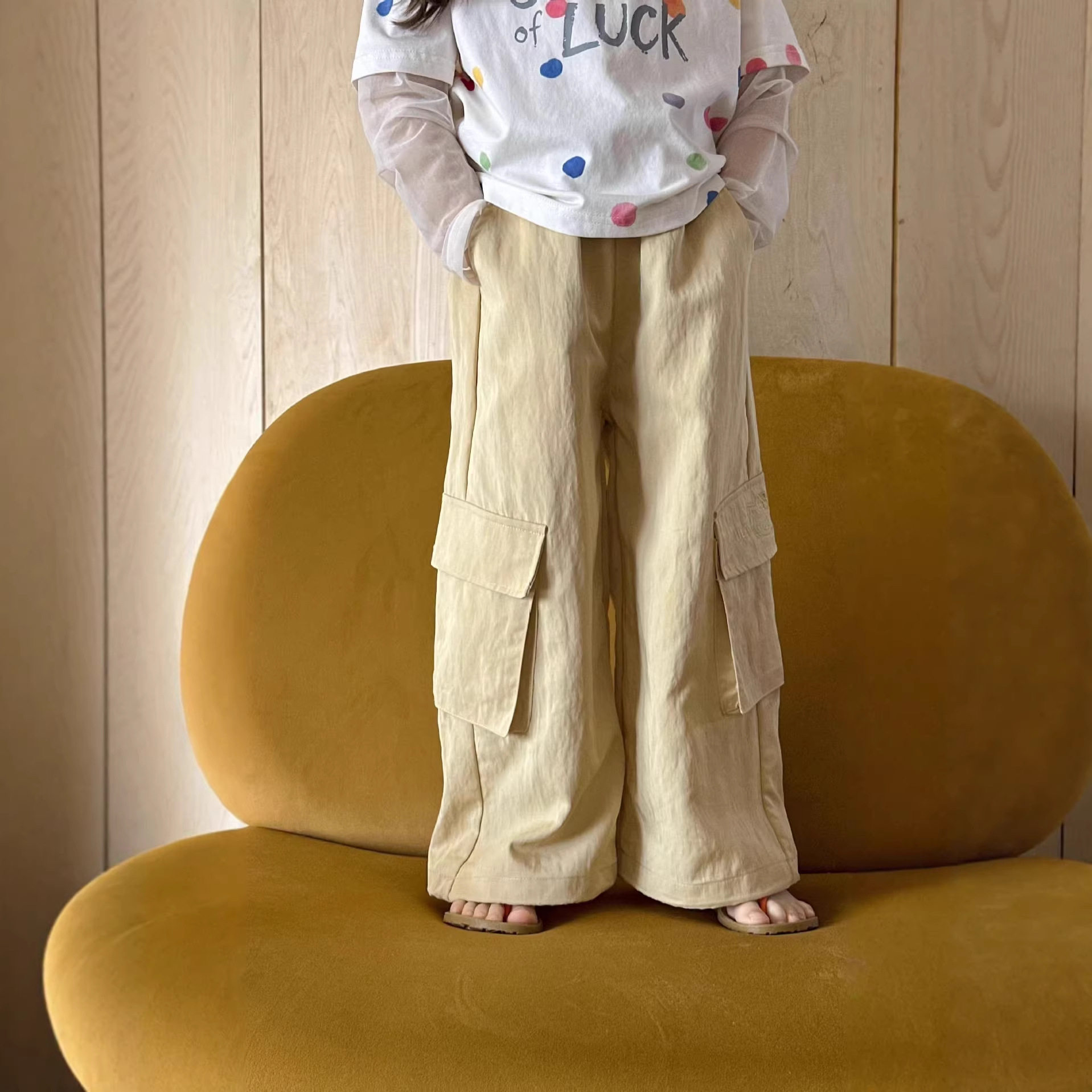 韩系春童装2026新款女童韩版百搭春夏季透气口袋工装裤儿童花苞腰,童装/婴儿装/亲子装,裤子,淘宝优惠券,粉丝福利购,淘宝优惠卷