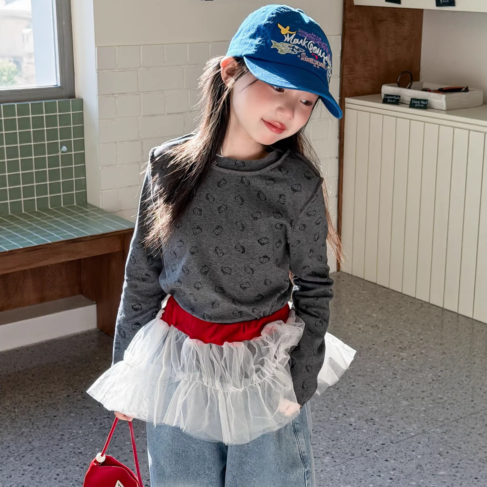 童装2026春季新款女童卡通印花长袖T恤衫女宝修身t恤打底衫上衣韩