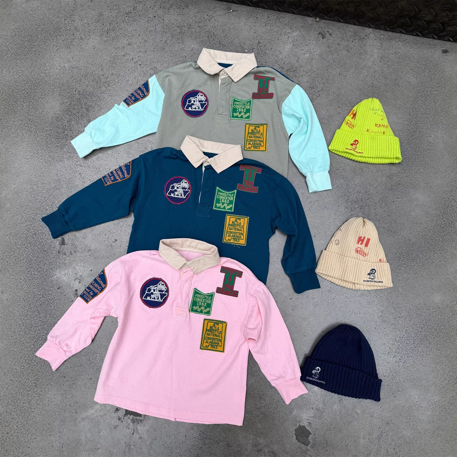 儿童重工polo衫2026春季新款男女童洋气拼色衬衫领纯棉长袖T恤潮