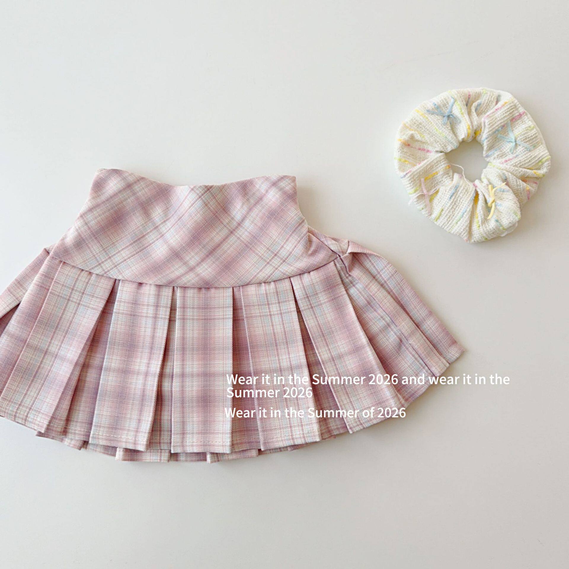 2026女童半身裙裙裤 辣妹格子裙短裙松紧腰裙子春夏装学院风甜美