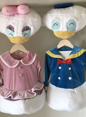 秋冬儿童连体衣服男女童可爱鸭子玩偶cos服装宝宝幼儿园表演出服
