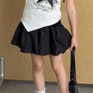 女童韩版2026夏季新款甜辣风花苞蓬蓬云朵叠搭短裙裤儿童百搭半裙