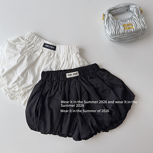 2026夏季新款韩版 女童花苞裙裤女宝宝洋气刺绣儿童休闲短裤子韩