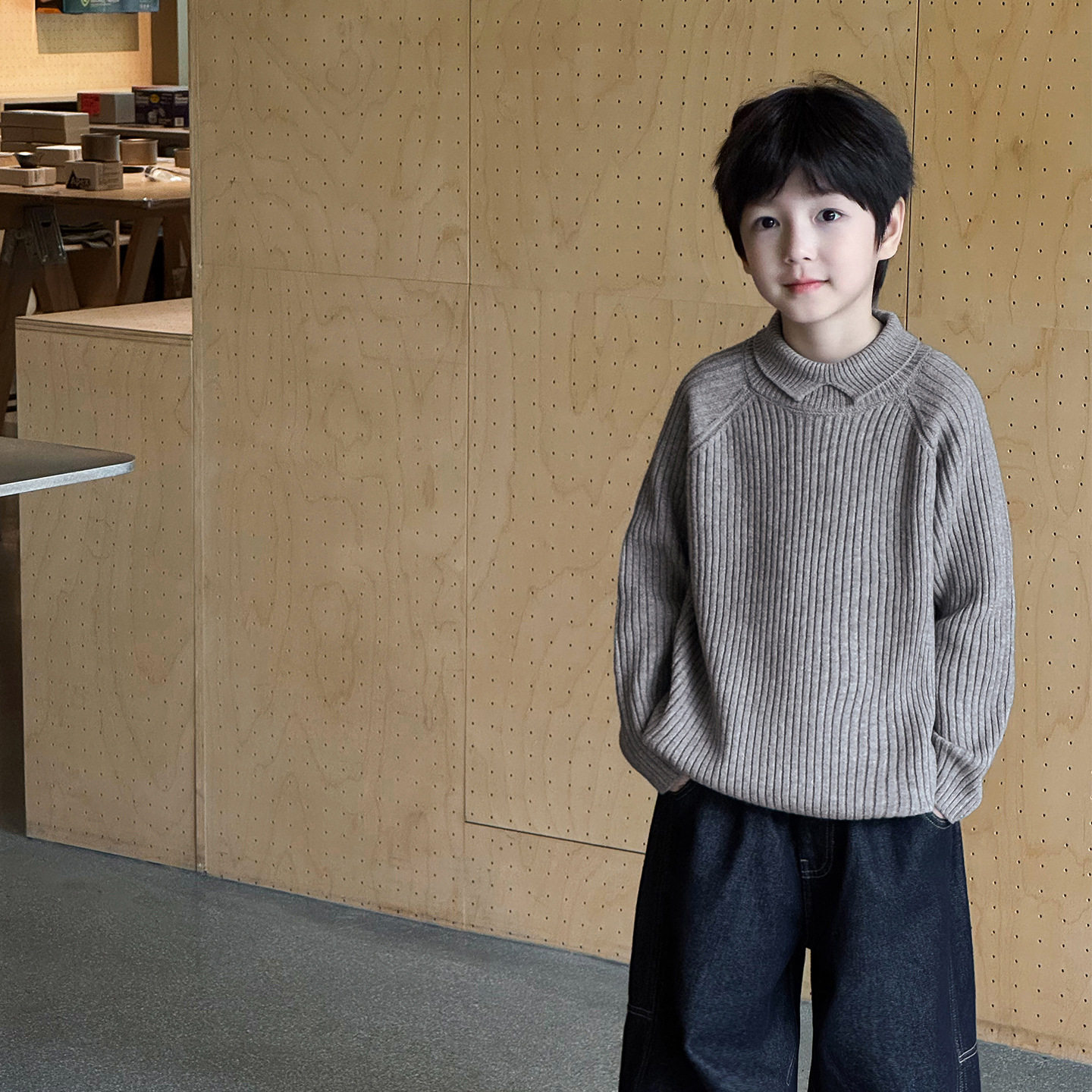 设计感小翻领洋气翻领打底毛衣线衣针织衫韩系秋冬装保暖上衣纯色