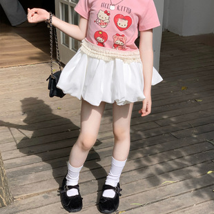 女童花苞短裙配安全裤2026夏季新款韩版女宝宝洋气百搭半身裙子潮