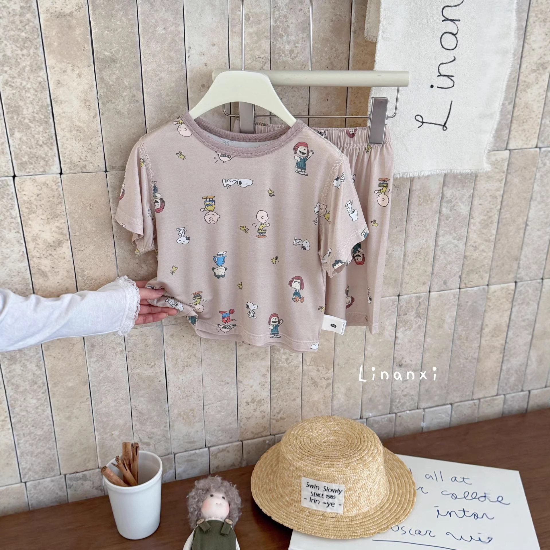 87013男女童睡衣儿童夏季短袖短裤薄款2026新款儿童家居服套装冰