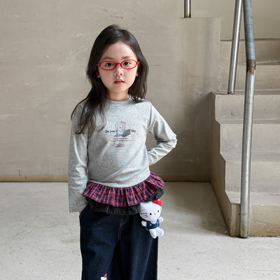 韩系 童装女童套装秋装2025新款儿童洋气长袖t恤牛仔裤女宝宝衣服