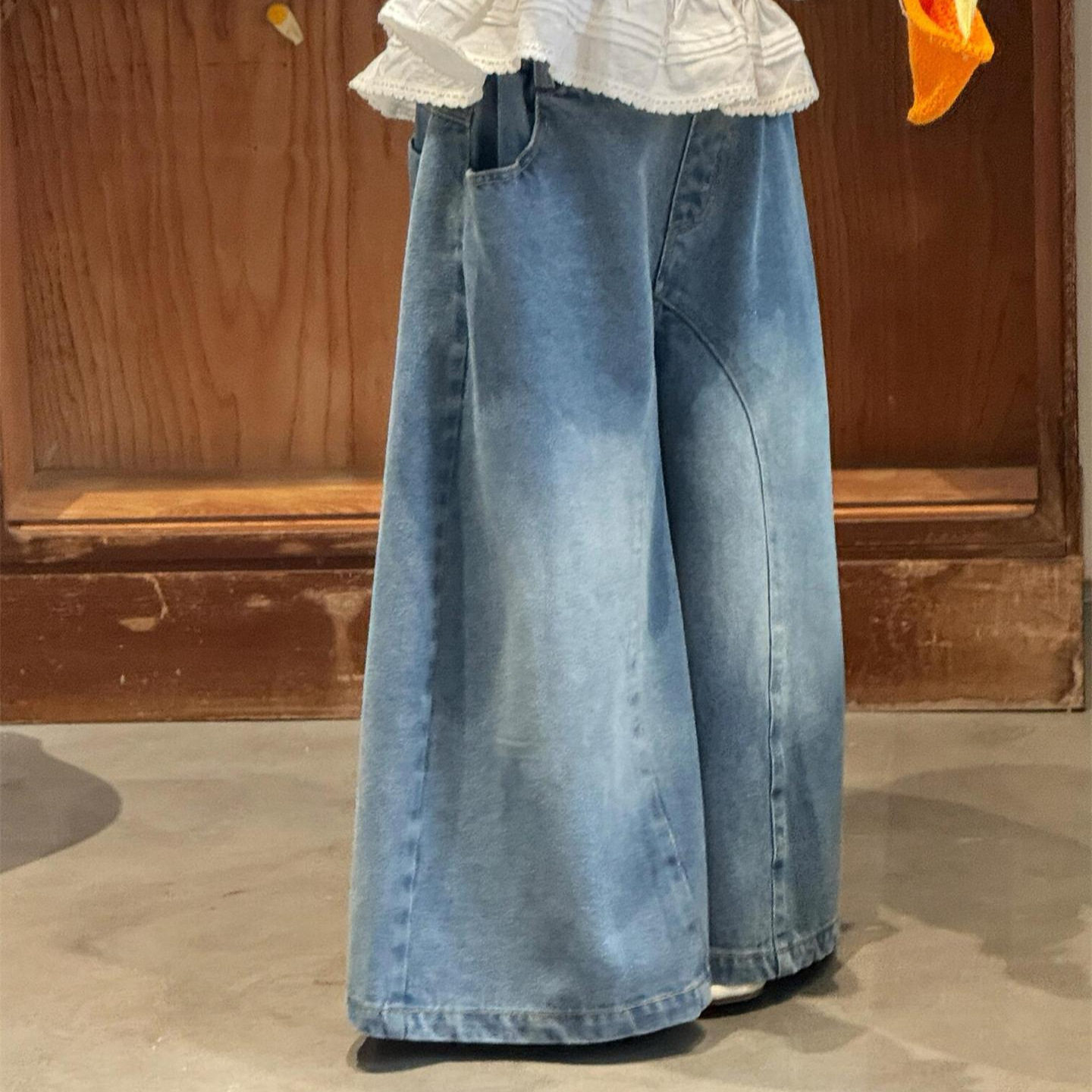 2026春季新款春装新款韩系童装女童裤子阔腿裤时尚宽松牛仔长裤潮