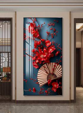 红色喜庆中国风格门厅装饰画