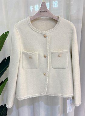 80226时尚双面羊毛大衣女短款气质显瘦百搭2025冬季专柜正品