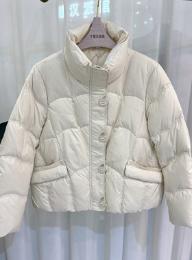 K539时尚羽绒服女短款立领90白鸭绒显瘦气质2025冬季专柜正品