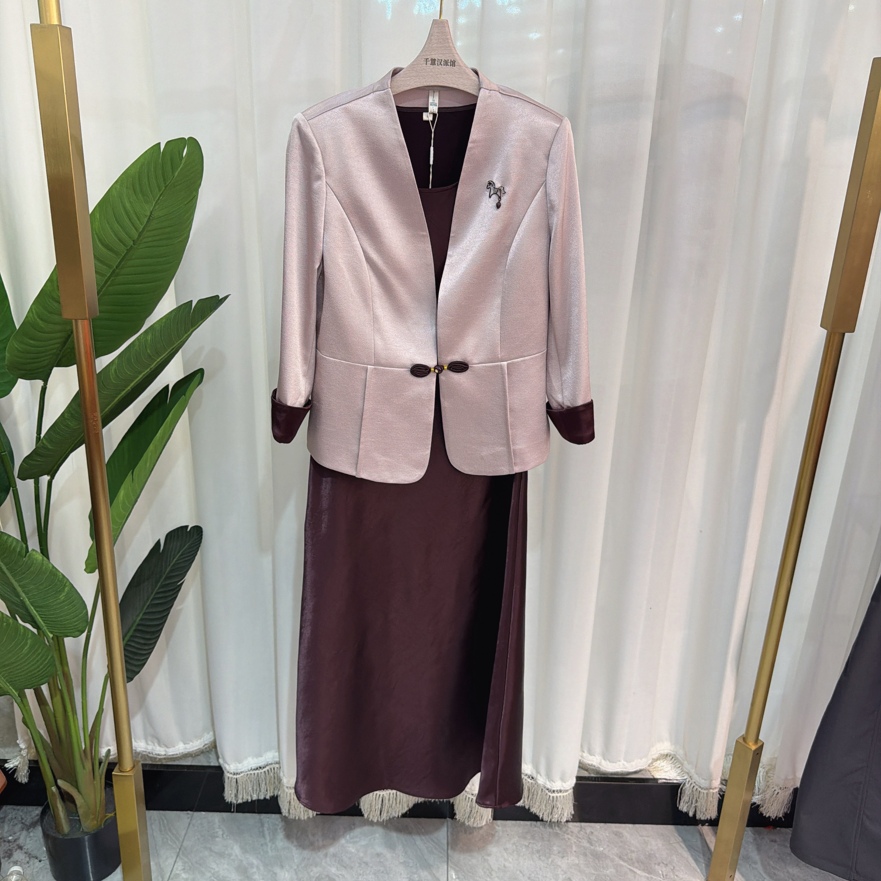 6A0865时尚套裙女国风上衣连衣裙两件套气质2026春季专柜同款