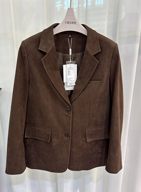 MDW621616时尚西服外套女麂皮上衣气质显瘦百搭2026春季专柜同款