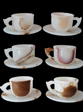 巴基斯坦进口手工天然玉石咖啡杯摆件家居装饰品