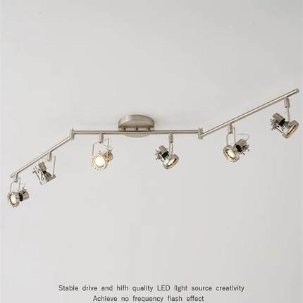 复古金属感明装射灯简约高颜值咖啡厅服装店铺吸顶式led导轨射灯