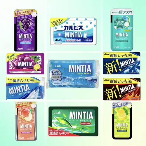 日本进口朝日薄荷葡萄糖片清新