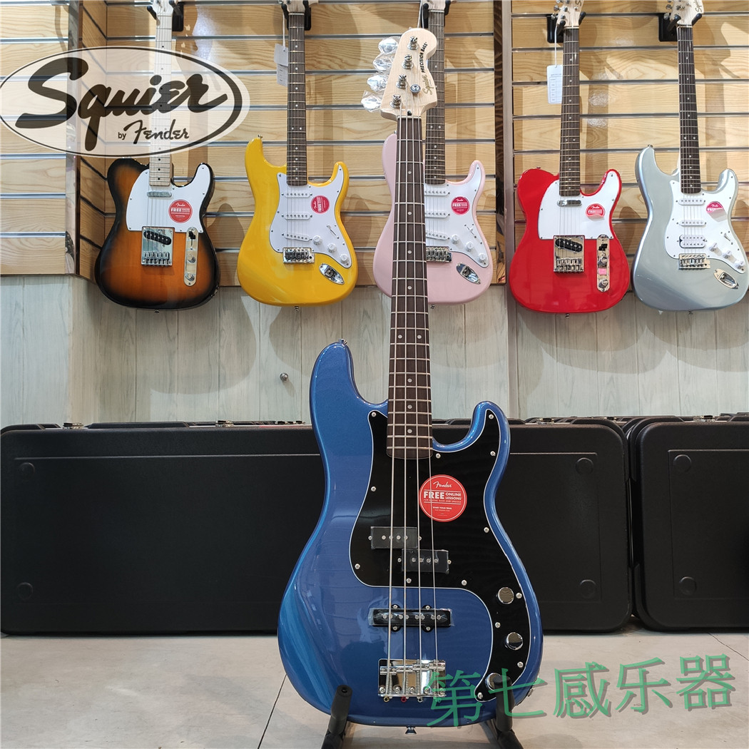 正品fender芬达squier贝斯 affinity系列p bass pj湖水蓝 p贝斯