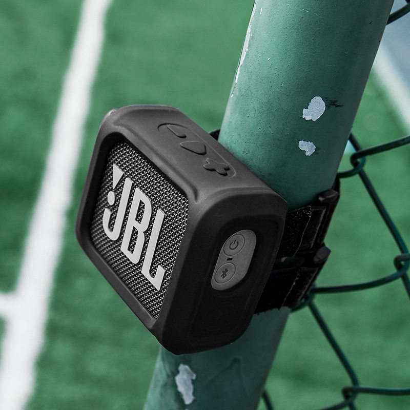 适用于JBL GO3音箱便携硅胶保护套 金砖3音响保护套 可绑带固定