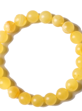 蜜蜡男女款琥珀随形证书单圈手链