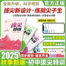 2026新版初中拔尖特训七八九年级上册下册全语文数学英语科学人教版浙教外研译林初中生初一二三教材同步练习尖子生高分题库必刷题