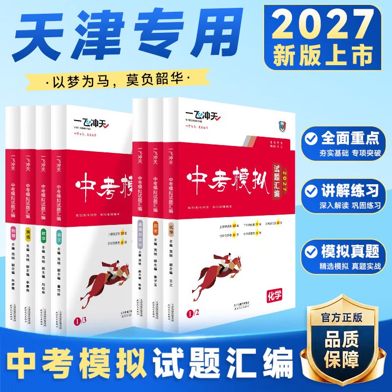 2027版一飞冲天 天津中考模拟试题汇编真题卷全套语文数学英语物理化学历史政治 历年中考真题试卷初三九年级备考升学总复习